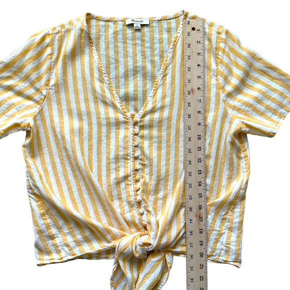 Madewell Shirt Womens Medium Agency Tie Front Top - Picture 7 of 7